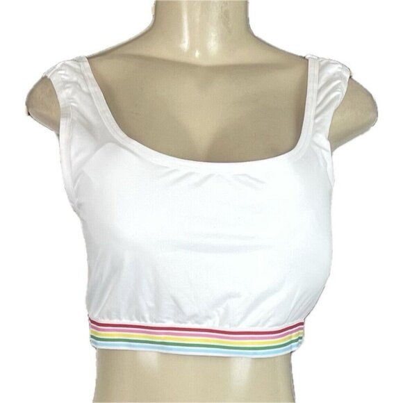Lucky Brand +1X Tie-Dye-White Removable Pads Rainbow Striped Comfort Bras-2-Pk - Picture 3 of 10
